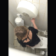 A voyeur cameraman records an unsuspecting woman wiping her ass after taking a shit. Some product is visible in the toilet. Poop action is missed, unfortunately. Presented in 720P vertical HD format. About a minute.